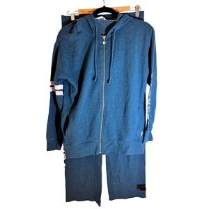 Victoria's‎ Secret Vintage Pink Blue Hoodie Sweatpants Set Angel Logo XS
